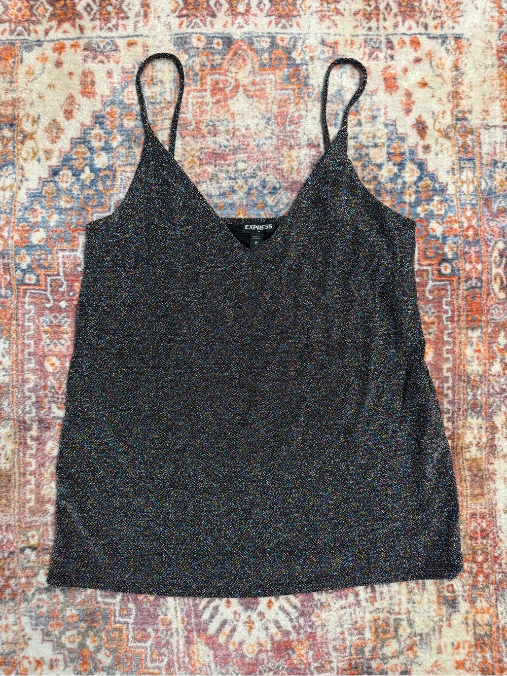 Express Multicolor Metallic Shimmer Cami Tank Top Women’s Medium